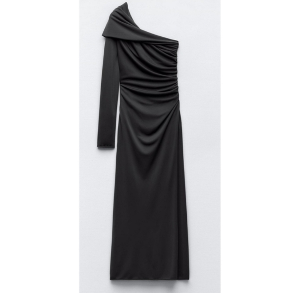 ZARA ASYMMETRICAL DRESS GRAY SIZE S - Picture 11 of 13